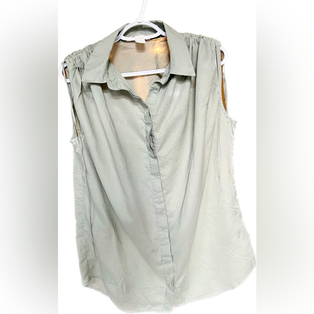 100% Cotton Sage-Green Tunic/Blouse! Size M